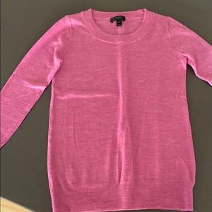 J Crew Cropped Sleeve Merino Sweater